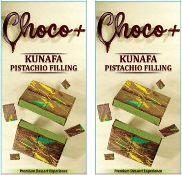 Choco+ Original Pistachio Kunafa Milk Dubai Chocolate Bar 200G (Pack Of 2)